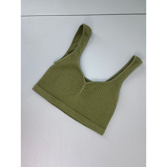 Out from Under Urban Outfitters women's Medium large green ribbed‎ bralette top - Picture 1 of 6